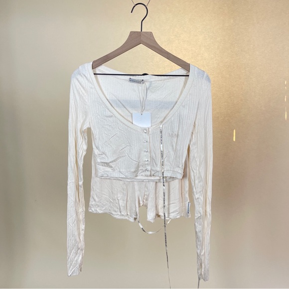 NWT My Mum Made It Scoop Neck Baby Crop and Biker Baby Short SET in Vanilla - Picture 3 of 9